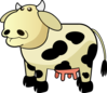 Cream Colored Cow With Black Spots Clip Art